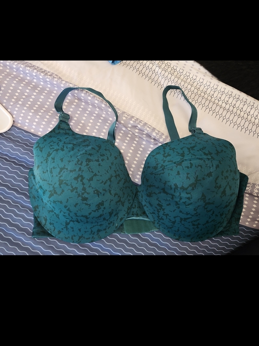 Women's Teal Patterned Warner's  Bra